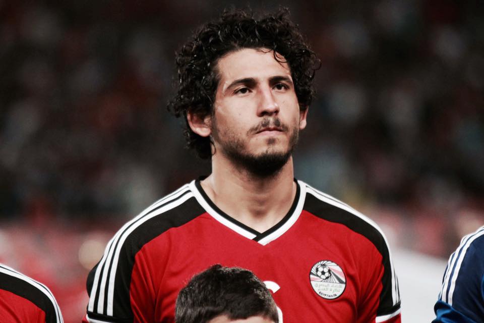أحمد حجازي في أحد مبارياته مع المنتخب الوطني