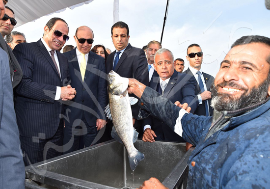السيسي يشهد افتتاح المرحلة الثانية من مشروع الاستزراع السمكي (24)