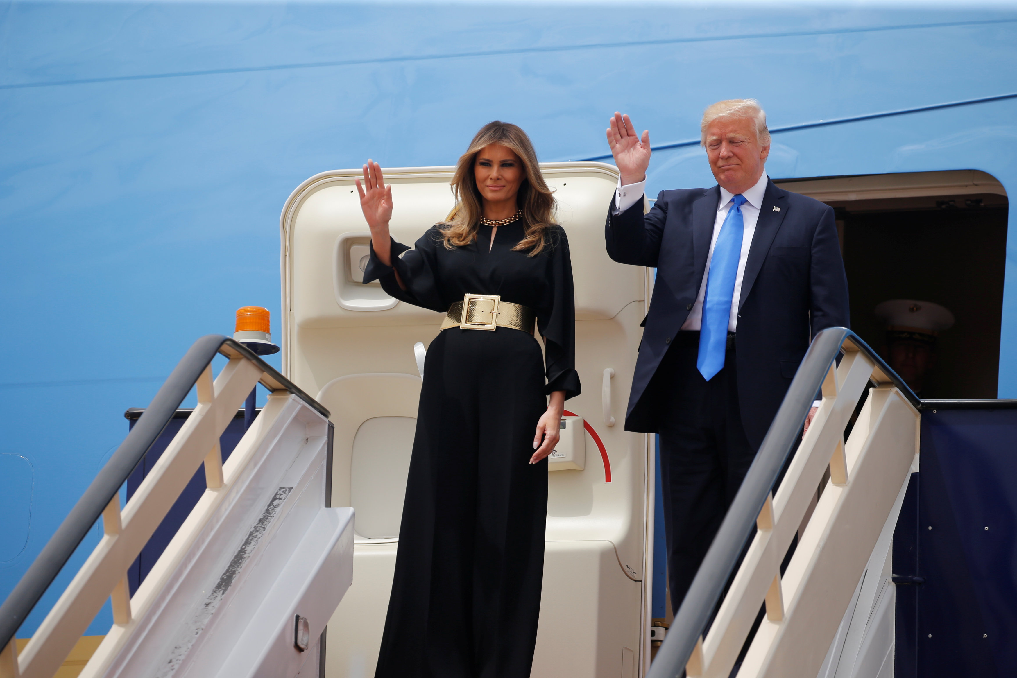 لحظة وصول الرئيس الأمريكى وزوجته