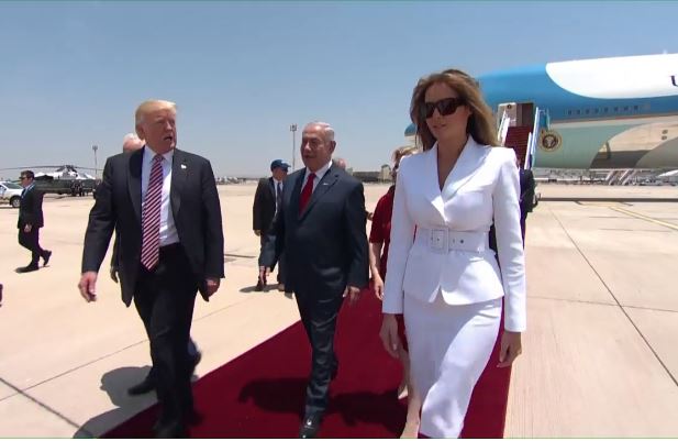 وصول ترامب وزوجته إلى تل ابيب