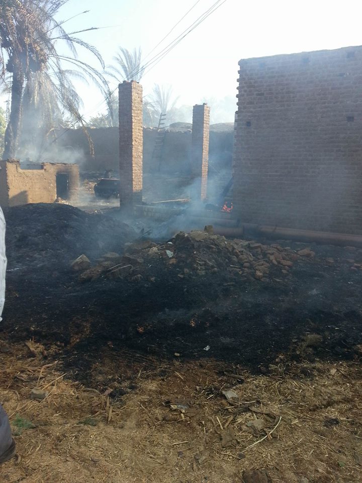 إخماد  حريق  ضخم اندلع  في مزرعة مواشي  غرب النيل بدراو  (5)