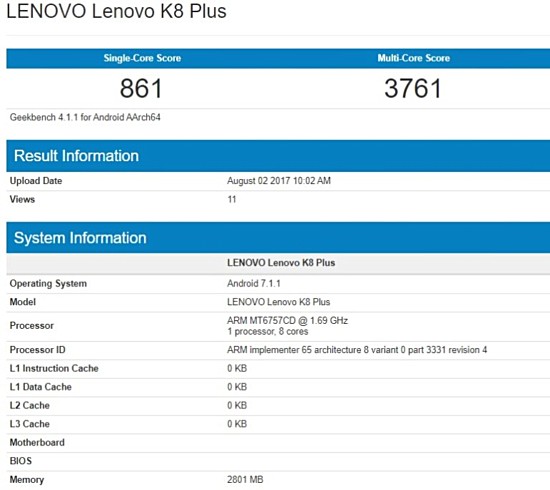 Lenovo K8 Plus Lenovo K8 Plus