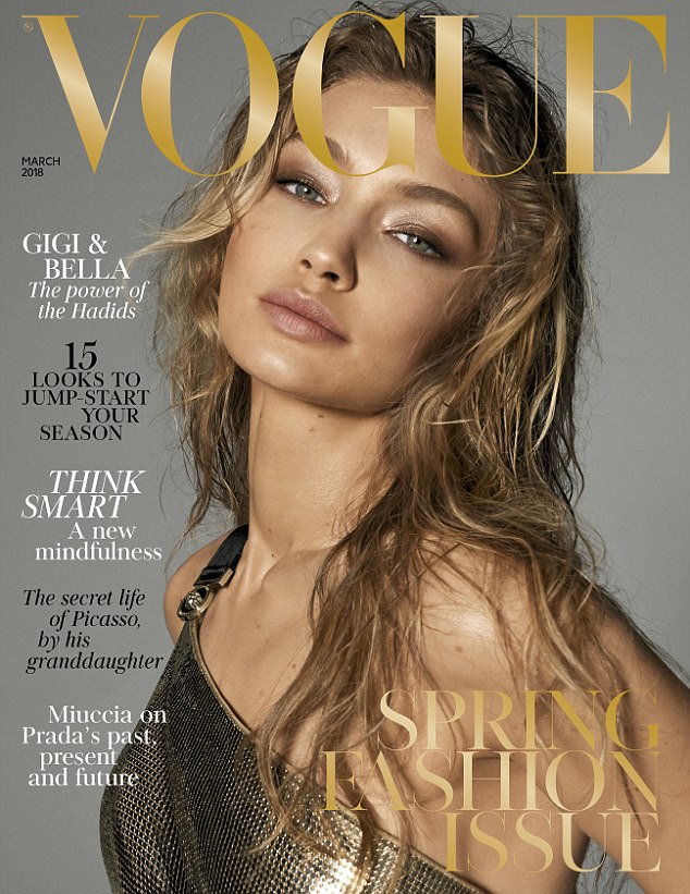  جيجى وبيلا حديد على غلاف Vogue  (1)