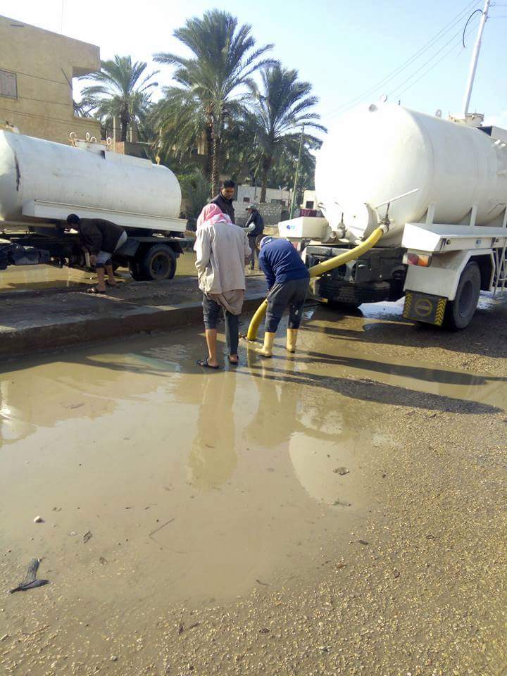 سحب مياه الأمطار من أحياء وشوارع مدينة بئر العبد (7)