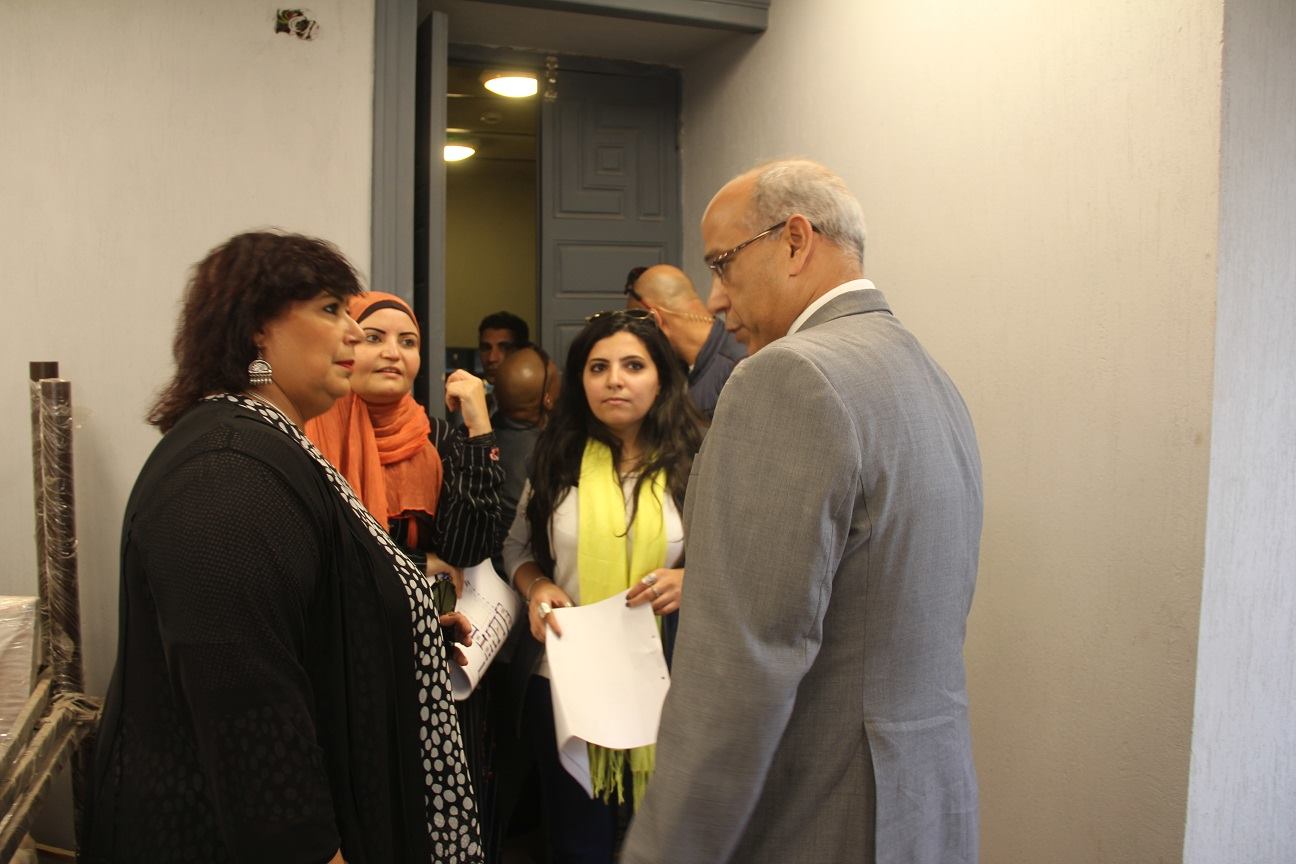 الوزيرة مع الدكتور فتحي عبد الوهاب رئيس قطاع صندوق التنمية الثقافية