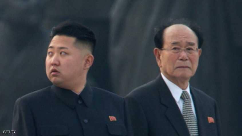 الرئيس الشرفي لكوريا الشمالية ومعه كم جونج أون