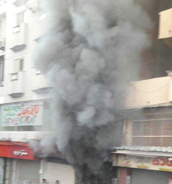 حريق بأحد المحلات غرب الإسكندرية (1)