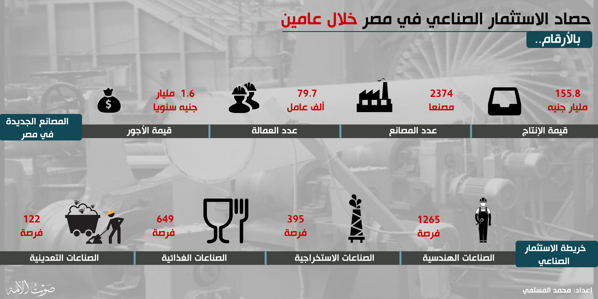 حصاد الاستثمار الصناعي في مصر خلال عامين