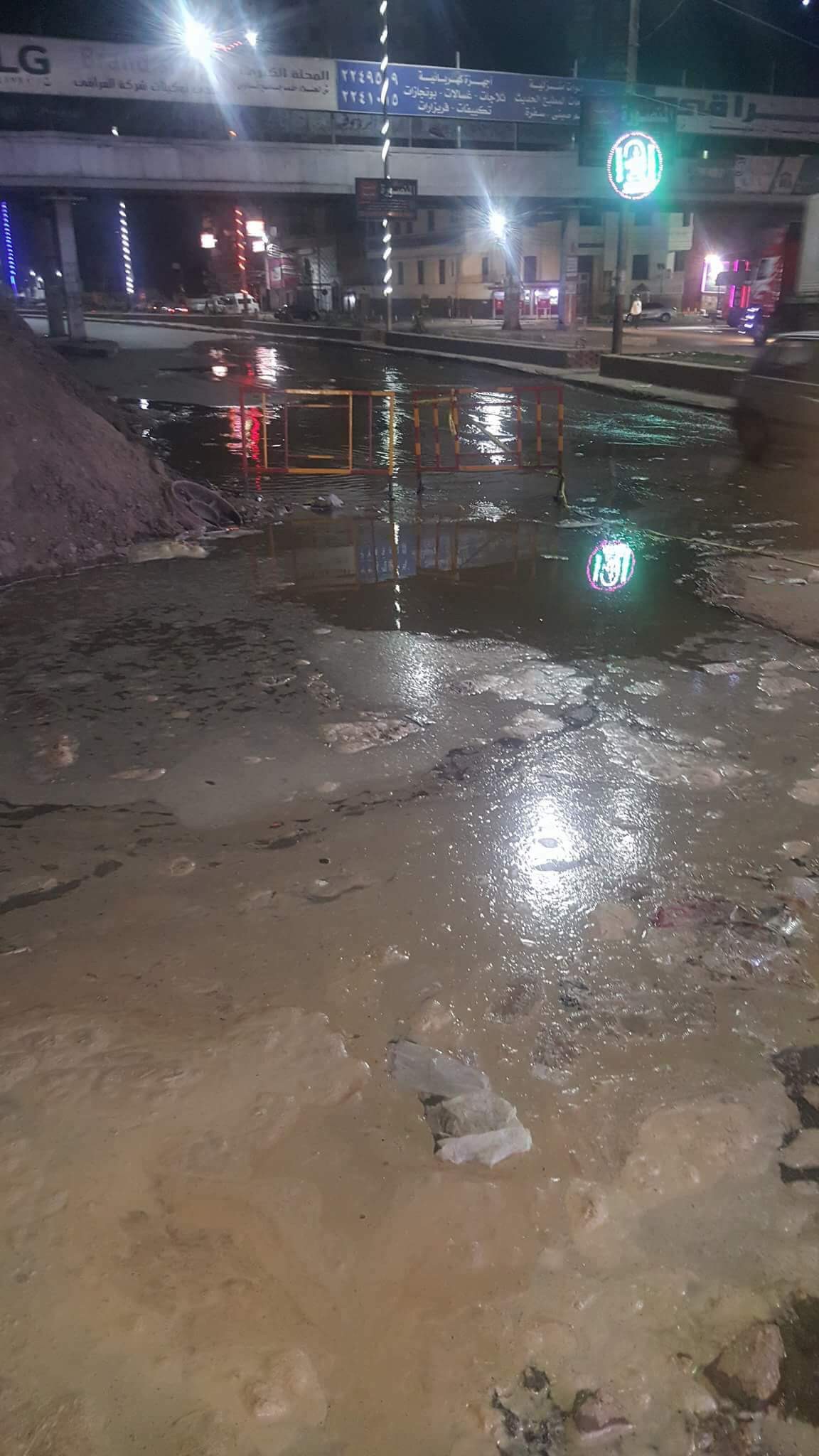 انفجار خط المياه المغذى لمدينة المحلة (5)