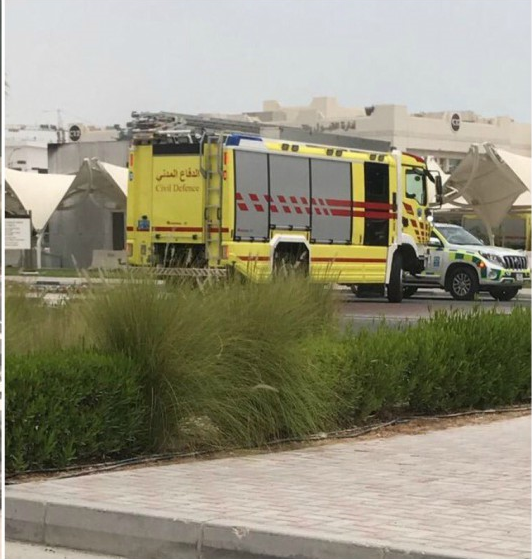 حريق في جامعة قطر 2