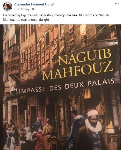 ألكسندر فرومان يكتب عبر حسابه الشخصي على فيسبوك للتعبير عن حبه لمصر