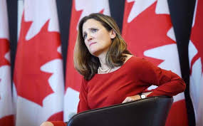 وزيرة الخارجية الكندية، كريستيا فريلاند