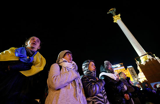 الأوكرانيون فى ميدان الاستقلال