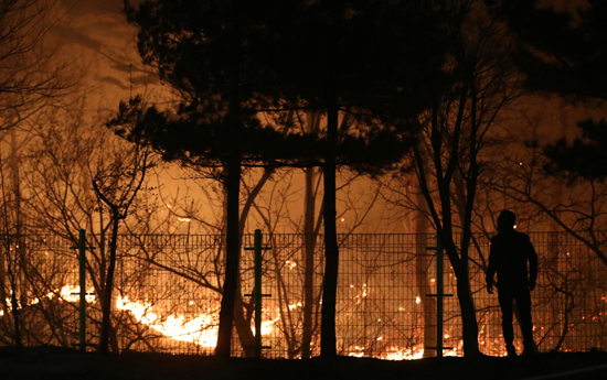 حريق هائل فى شمال كوريا الجنوبية (7)