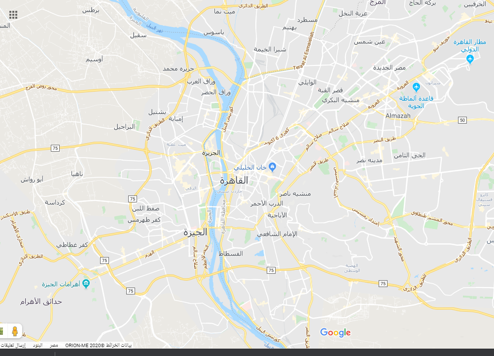 مصر الجديدة وطريق المطار على جوجل مابس