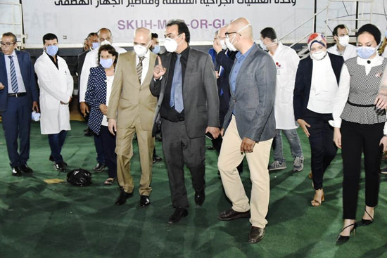 افتتاح دار العزل الصحى لمستشفى سعاد كفافى بجامعة مصر للعلوم والتكنولوجيا (1)