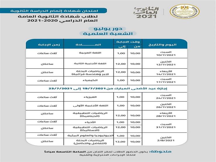 Ø¬Ø¯ÙˆÙ„ Ø§Ù…ØªØ­Ø§Ù†Ø§Øª Ø§Ù„Ø«Ø§Ù†ÙˆÙŠØ© Ø§Ù„Ø¹Ø§Ù…Ø© 2021 Ø§Ù„ØªØ¹Ù„ÙŠÙ… Ø§Ù„Ø£Ù…Ø± Ø§Ø®ØªÙŠØ§Ø±ÙŠ Ø³ÙˆØ§Ø¡ ÙˆØ±Ù‚ÙŠ Ø£Ùˆ Ø¥Ù„ÙƒØªØ±ÙˆÙ†ÙŠ ØµÙˆØª Ø§Ù„Ø£Ù…Ø©