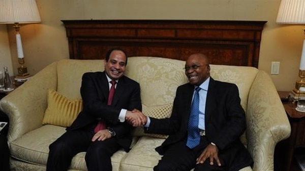 السيسي يستقبل رئيس جنوب أفريقيا بمقر إقامته فى «أديس أبابا»