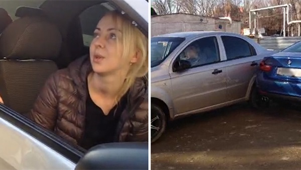 بالفيديو.. امرأة روسية تصدم 17 سيارة
