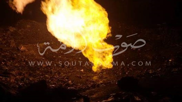 إشتعال خط الغاز الطبيعي بالعمرانية 