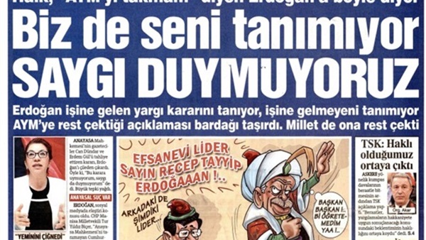 بالصورة .. صحيفة تركية تهين «أردوغان» ورئيس وزرائه 