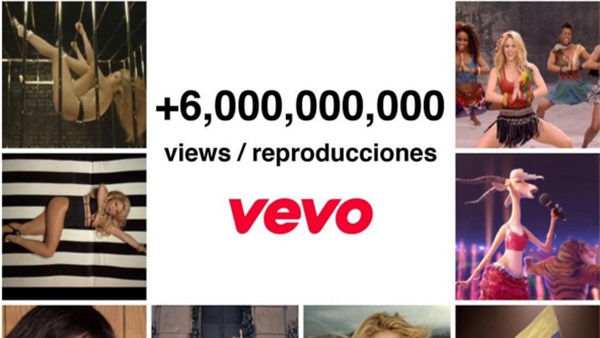 شاكيرا تحتفل بـ6 بليون مشاهده على «vevo»