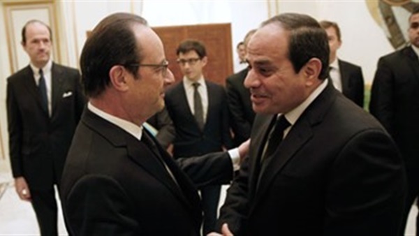 السيسي ونظيره الفرنسي يصلان قصر القبة السيسي ونظيره الفرنسي يصلان قصر القبة
