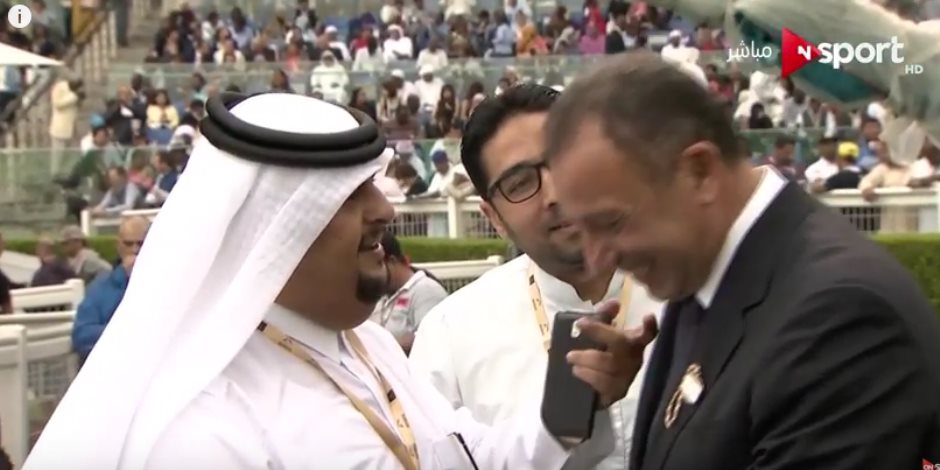 أمير دبي يستقبل الخطيب علي هامش كأس العالم للخيول