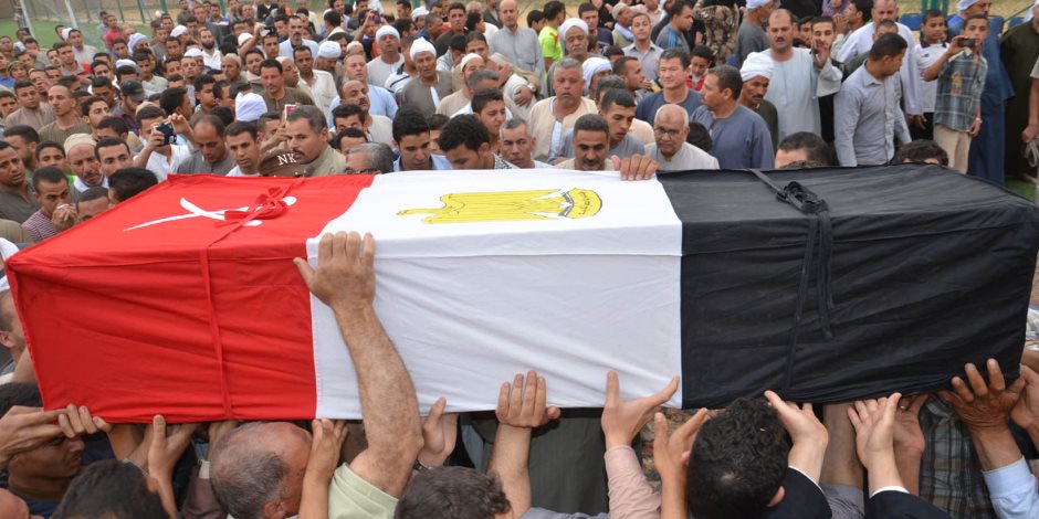 جنازة عسكرية لشهيد العريش عامر إبراهيم عامر بمسقط رأسه بزفتى