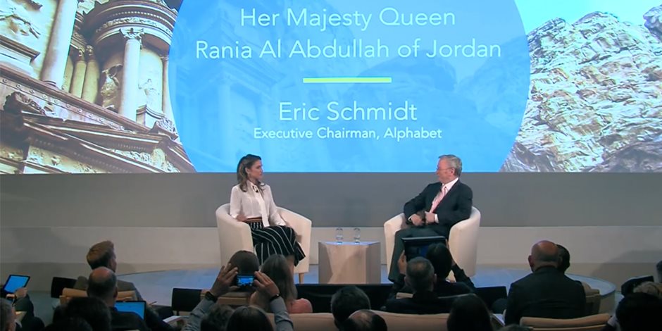 الملكة رانيا تشارك جوجل لإنشاء نظام إلكترونية تعليمي باللغة العربية
