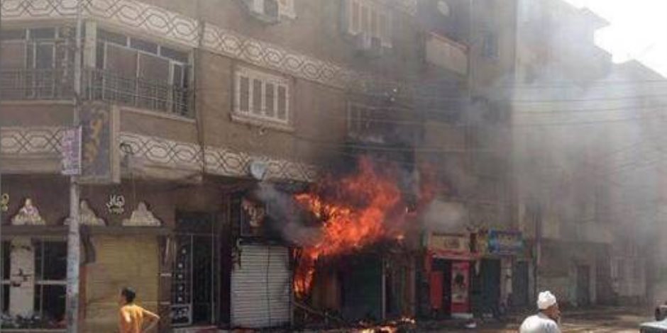 حريق بأحد أكشاك الباعة على رصيف 9 بمحطة رمسيس