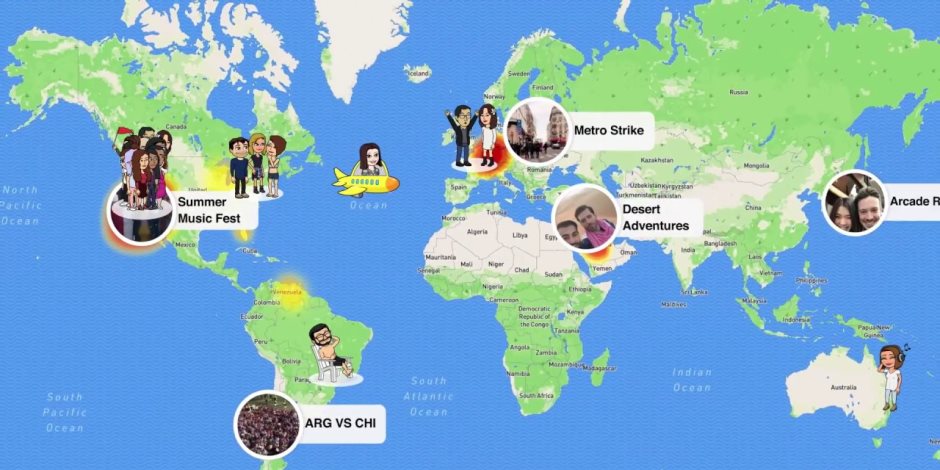 بالفيديو.. لوعايز تعرف مكان صحابك.. Snapchat إضاقت ميزة الخرائط على تطبيقها