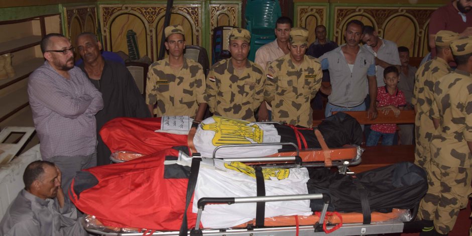 تشييع جثامين شهداء رفح في جنازة رسمية وشعبية مهيبة بالدقهلية
