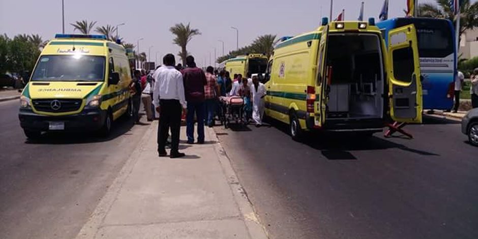 إصابة 13 شرطيا في حادث انقلاب ميكروباص بطريق الشيخ فضل بمركز بني مزار المنيا 