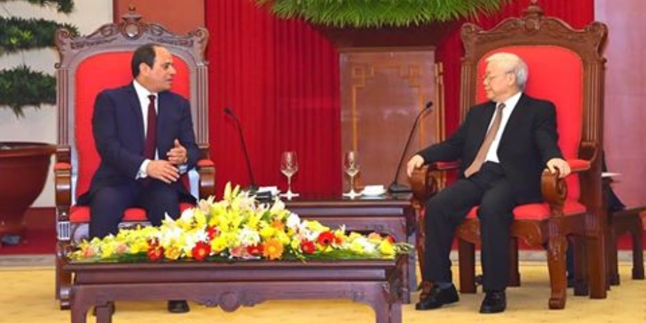 الرئيس السيسي يوجه الدعوة لرئيس الحزب الشيوعي الفيتنامي لزيارة القاهرة
