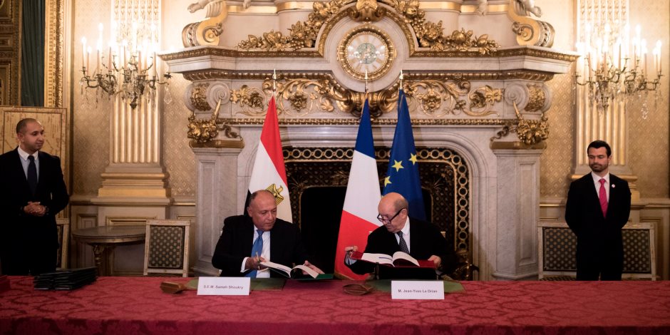 وزيرا الخارجية المصري والفرنسي يوقعان اتفاقيات تعاون بين البلدين (صور)