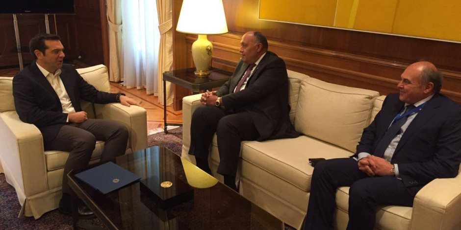 سامح شكري يلتقي رئيس وزراء اليونان لبحث العلاقات الثنائية بين البلدين