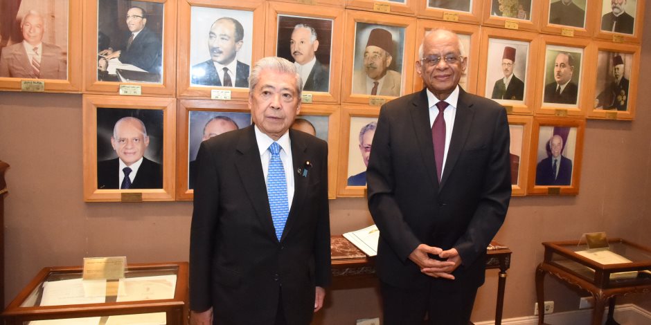 رئيس مجلس الشيوخ الياباني يغادر القاهرة عقب لقاء علي عبد العال