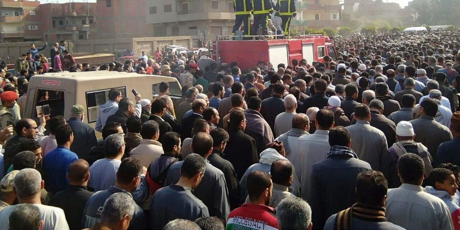  تشييع جثمان "أحمد الكفراوي" شهيد حادث العريش في جنازة عسكرية بالشرقية (صور) 
