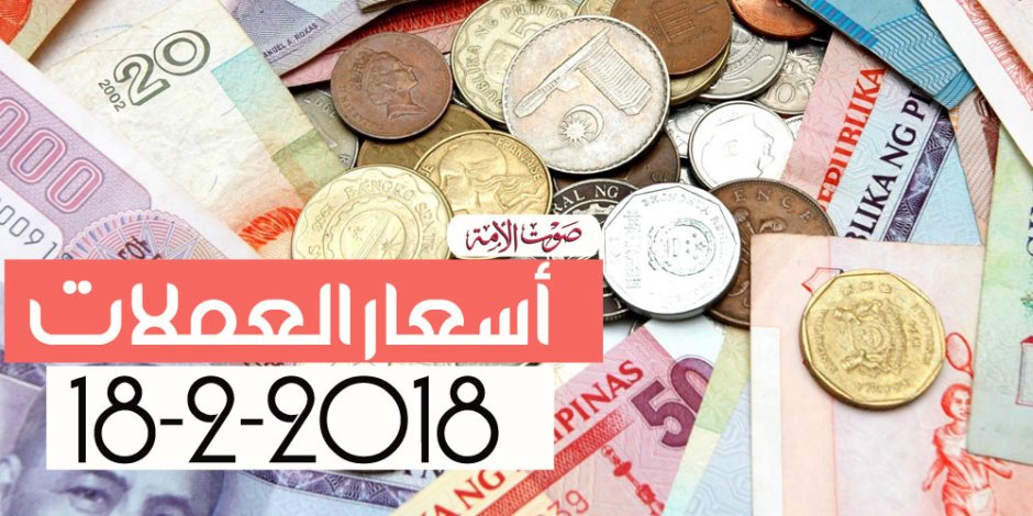 أسعار العملات اليوم في مصر الأحد 18-2-2018 بالبنوك (فيديوجراف)