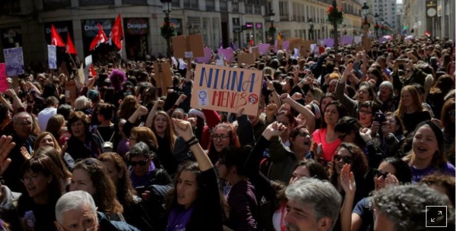 في اليوم العالمي للمرأة.. أول وأضخم إضراب لنساء إسبانيا احتجاجا على عدم المساواة