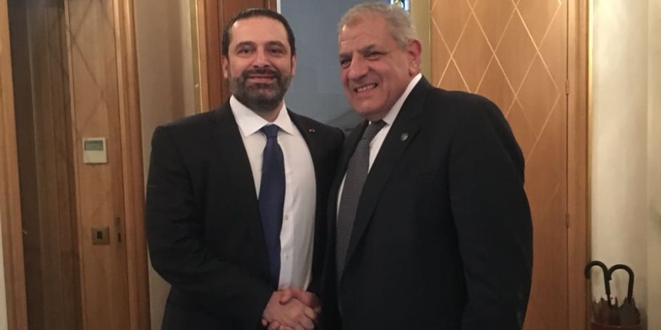 محلب يلتقي سعد الحريري في باريس.. ويؤكد: مصر مستعدة لنقل خبراتها لدعم لبنان