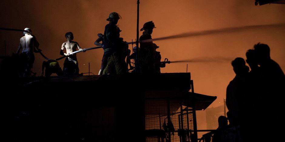  تفحم 100 منزل في حريق هائل بالعاصمة الفلبينية