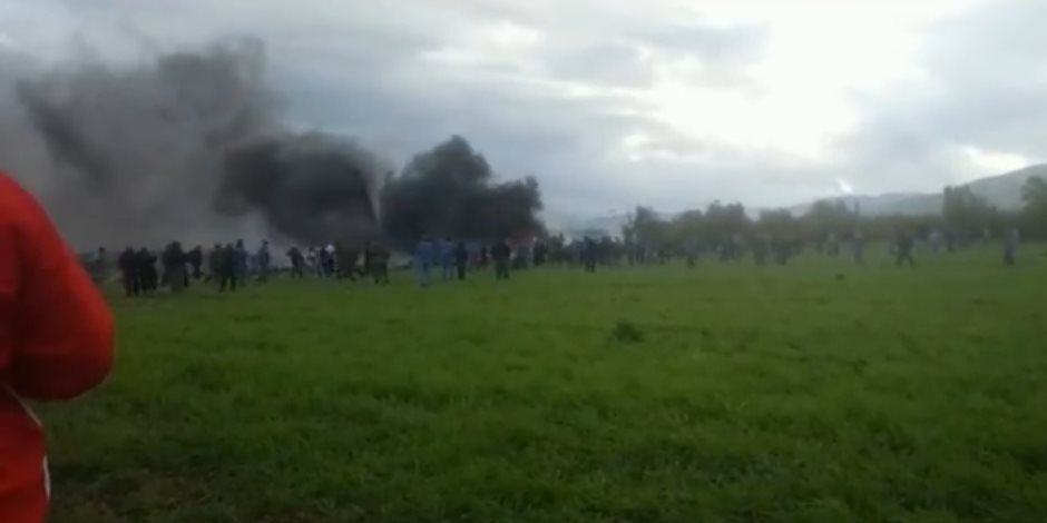مقتل 200 في تحطم طائرة عسكرية جزائرية (فيديو)