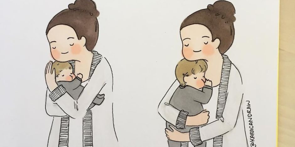 رسامة تسجل يومياتها مع طفلها بالرسومات التوضيحية.. شقاوة وانسجام بين الأم وطفلها