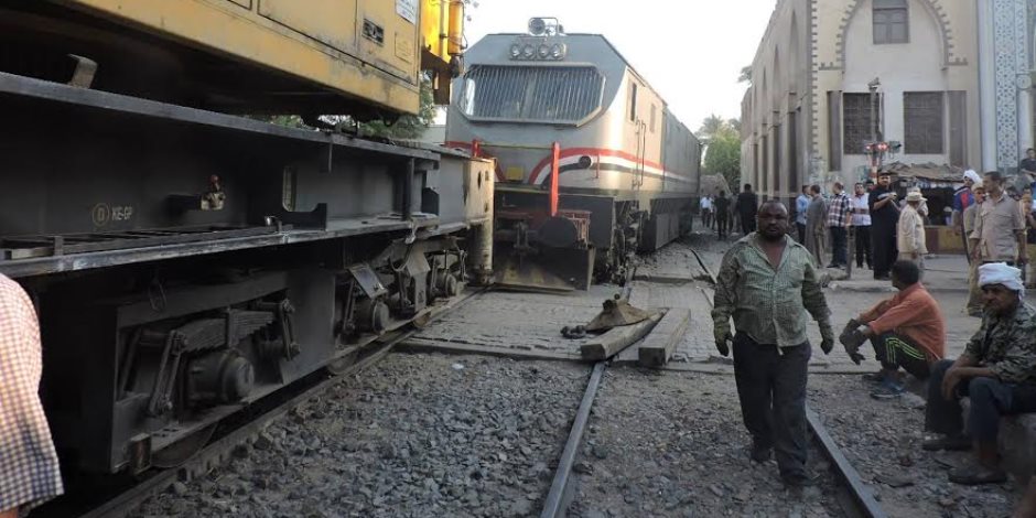 خروج قطار بضائع عن القضبان فى مغاغة يؤدي إلى تعطل حركة قطارات الصعيد