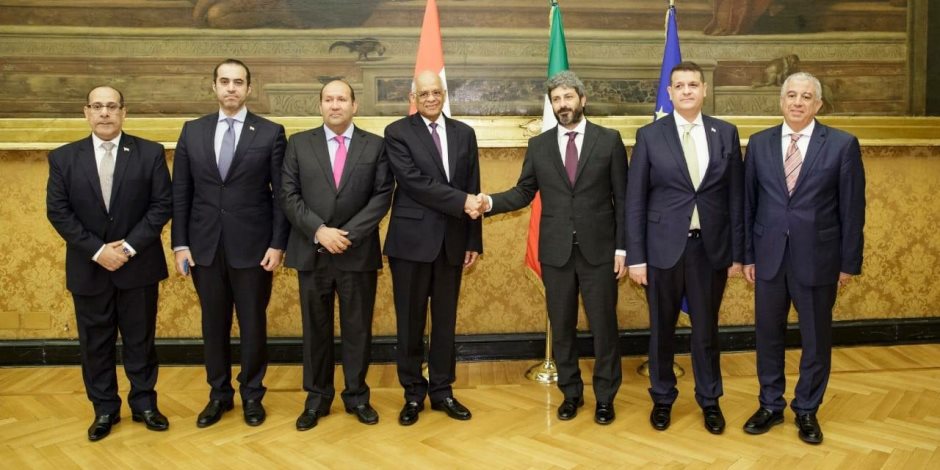 "مصر وإيطاليا إيد واحدة".. لقاء رئيسا برلماني البلدين يضرب الشائعات (صور)
