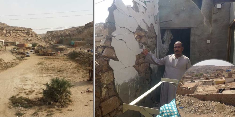 نحذر من دويقة جديدة في أسوان.. الصخور تهدد منازل قرى أبوالريش (صور) 