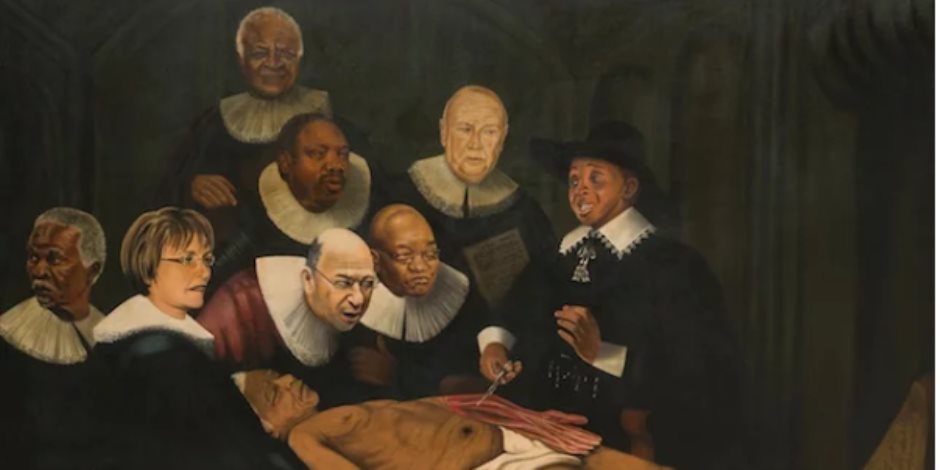 بعد بيعها بنصف مليون جنيه.. كيف وصف حزب المؤتمر الأفريقي لوحة «جثة مانديلا»؟