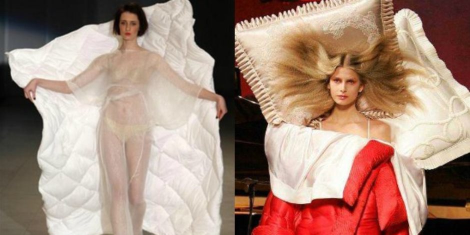 عروض الأزياء العالمية تواجه البرد.. موديلات شتاء 2019 تمتاز بـ«اللحاف» والمخدة